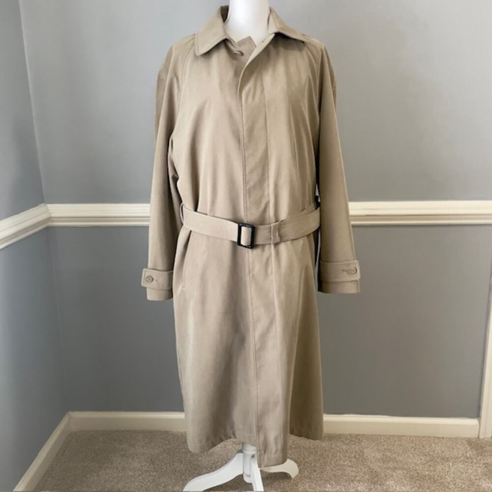 Cianni Cellini Beige Belted Trench Coat Men 38 Short Classic Tailored Outerwear